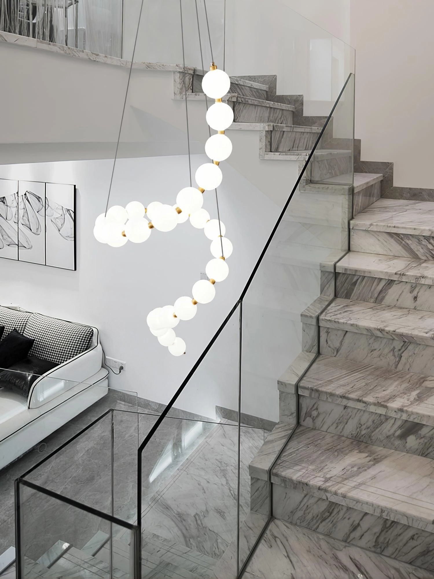 Glass Pearl Necklace Chandelier