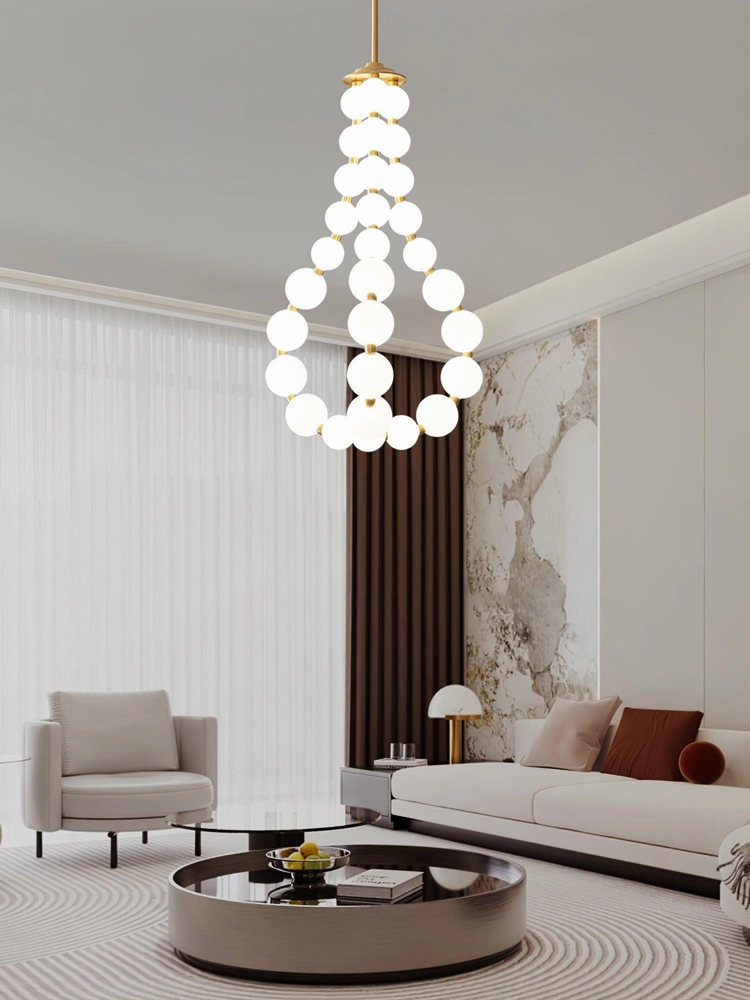 Glass Pearl Necklace Chandelier
