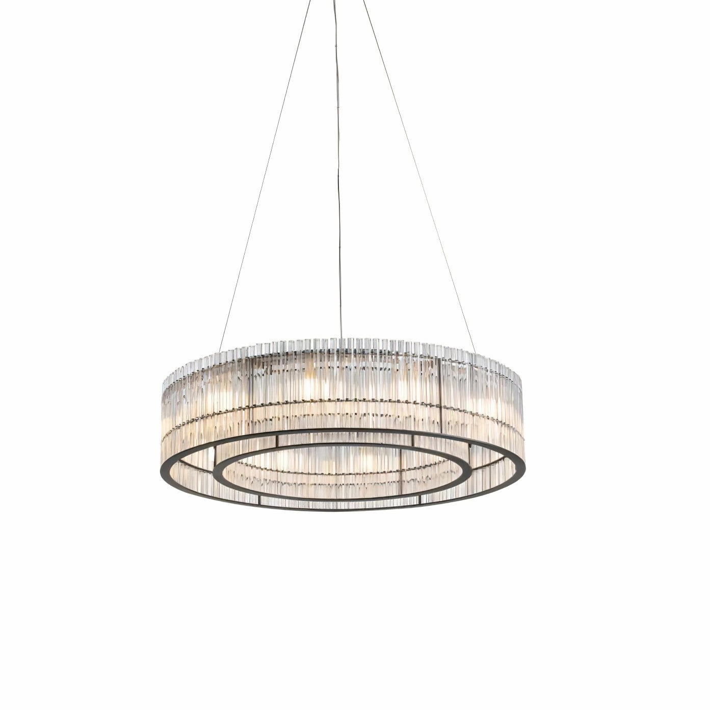 Glass Tube Ring Chandelier