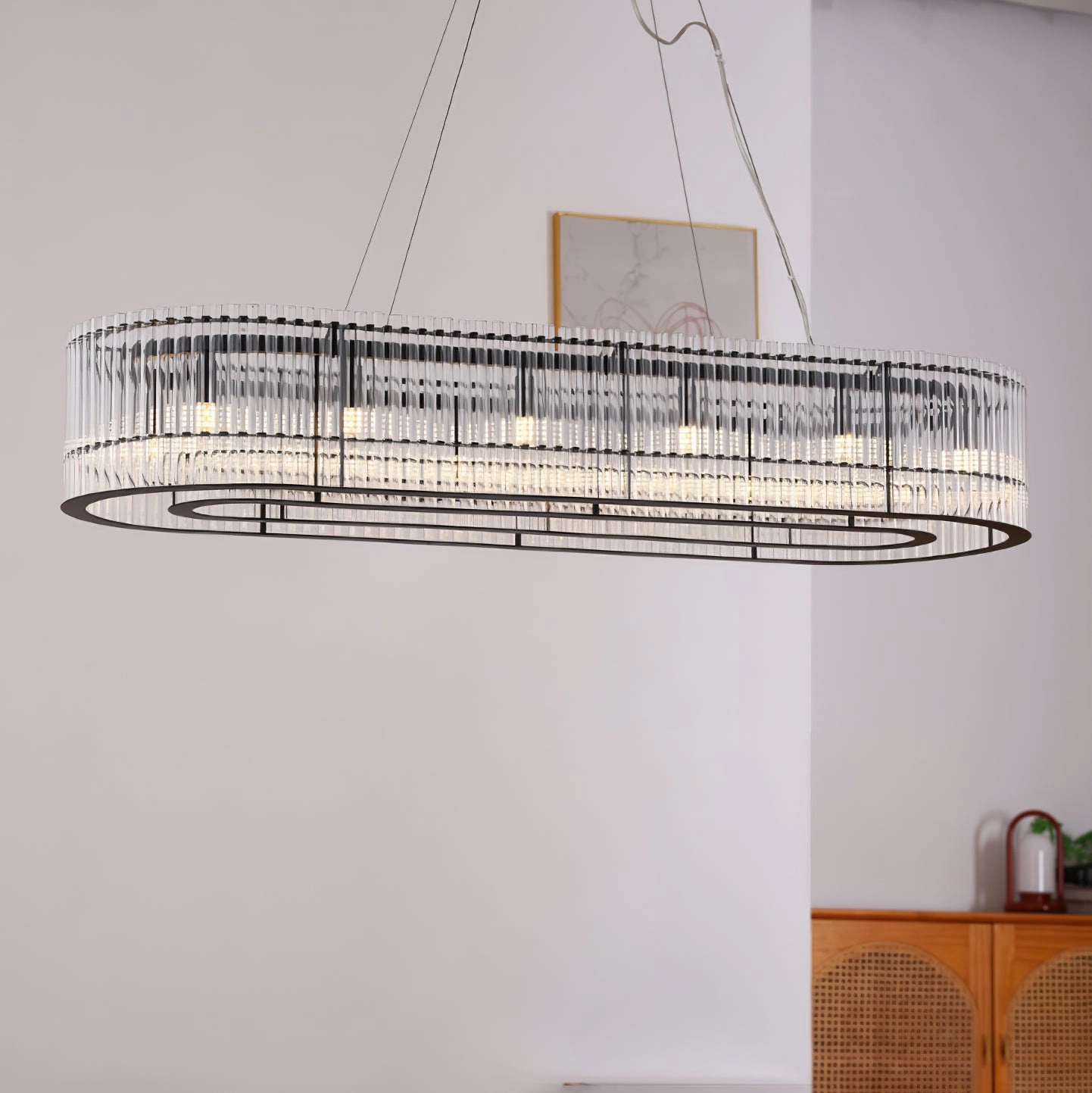 Glass Tube Ring Chandelier