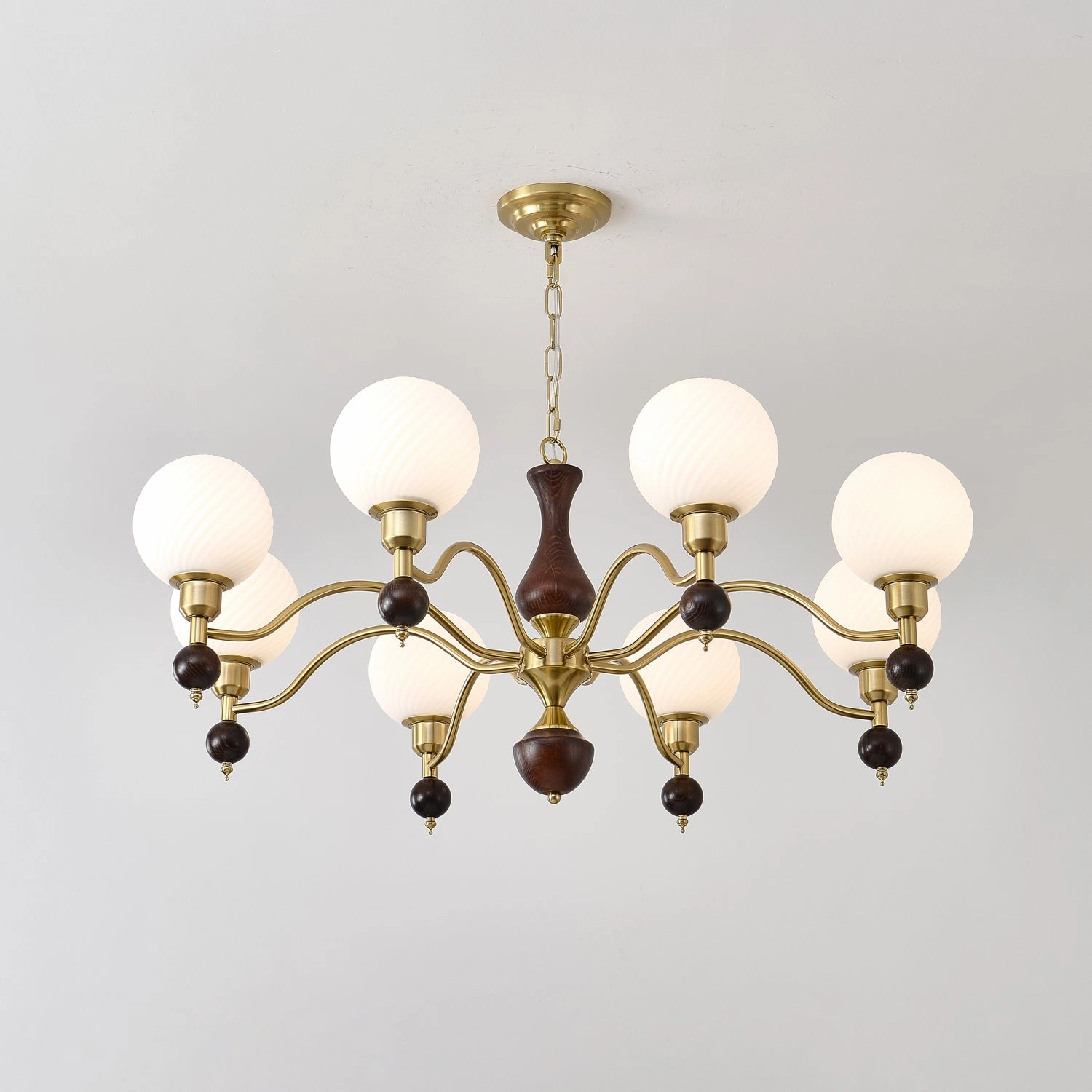 Globe Orb Wood Chandelier