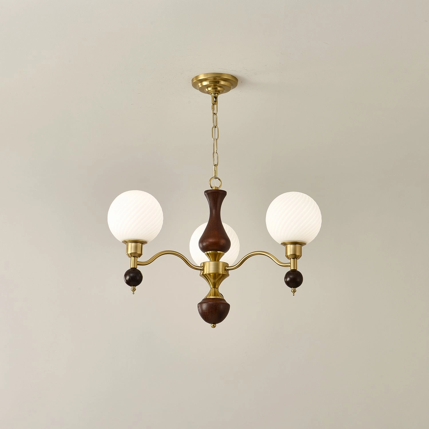 Globe Orb Wood Chandelier