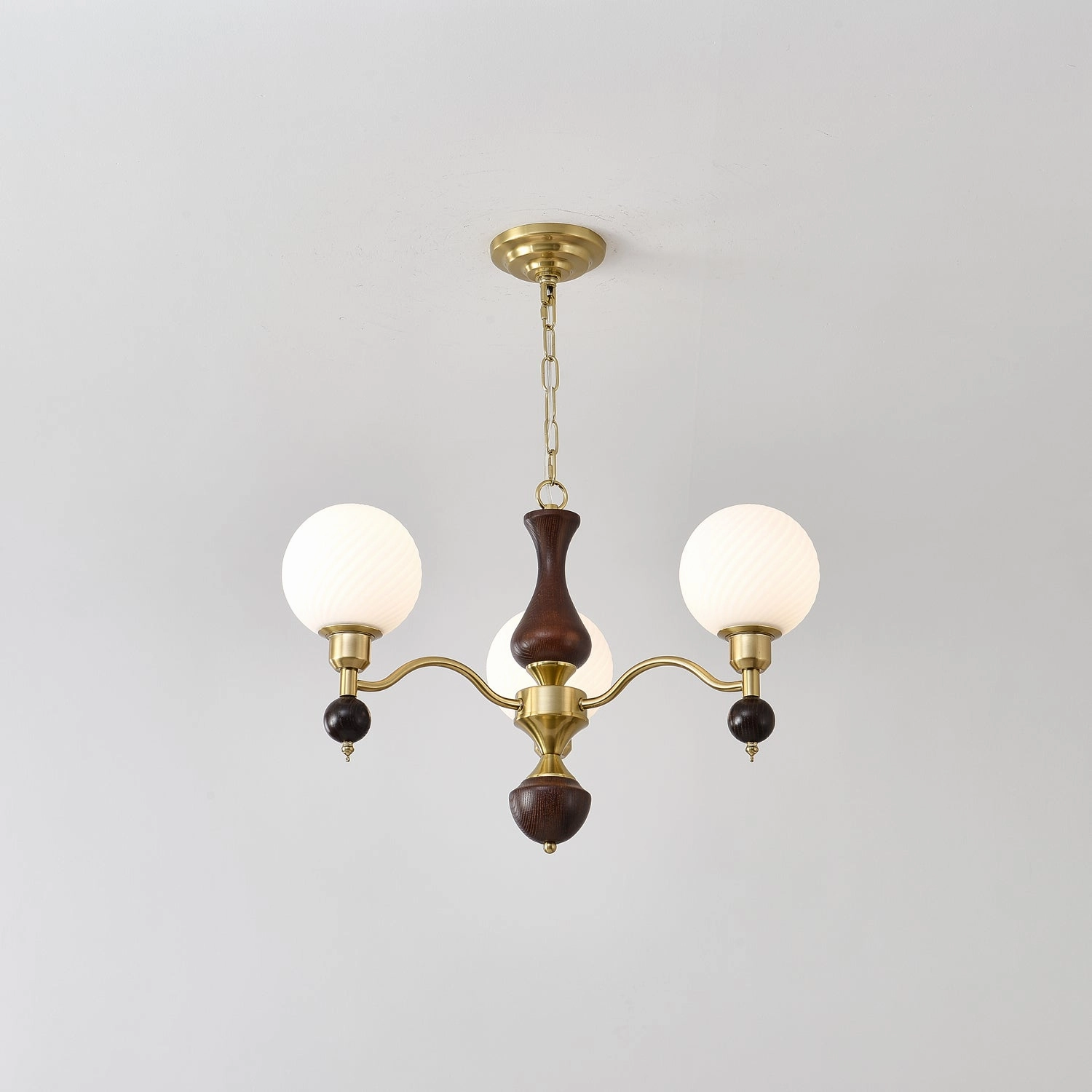Globe Orb Wood Chandelier