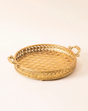 Gold Baroque Serving Tray - Smallmodern kitchen decor ,kitchen dinner set ,dinnerware 