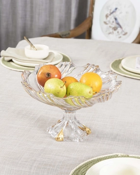Gold crystal Footed Plattermodern kitchen decor ,kitchen dinner set ,dinnerware 