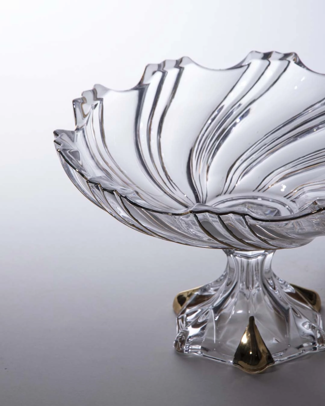 Gold crystal Footed Platter