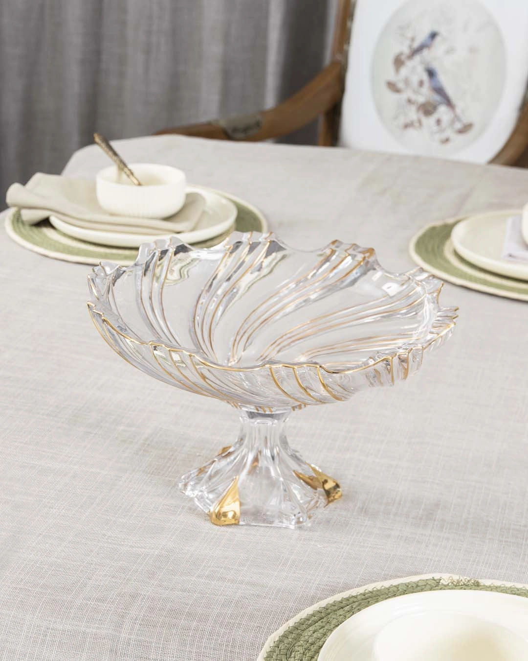 Gold crystal Footed Platter