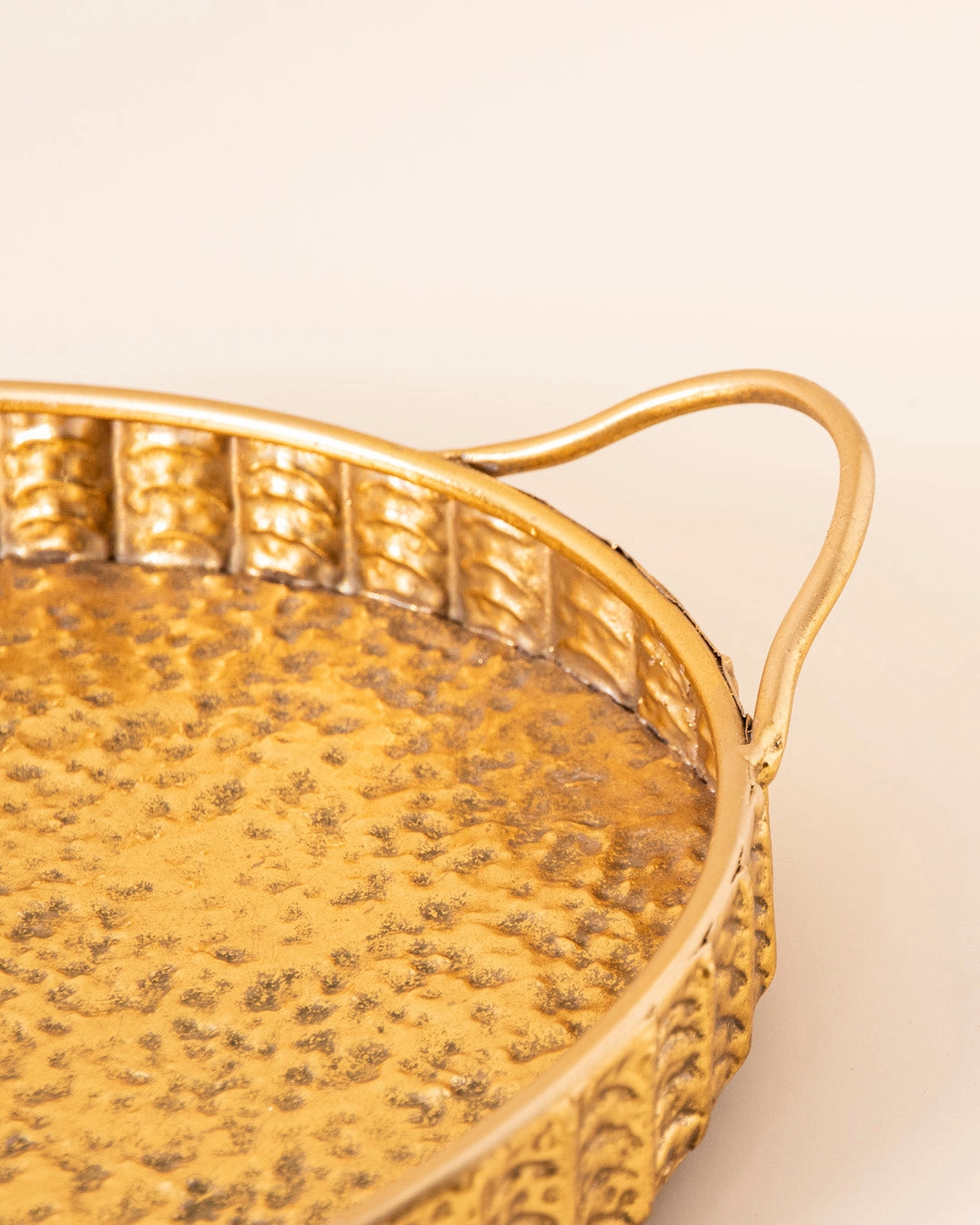 Gold Hammered Serving Tray - Small