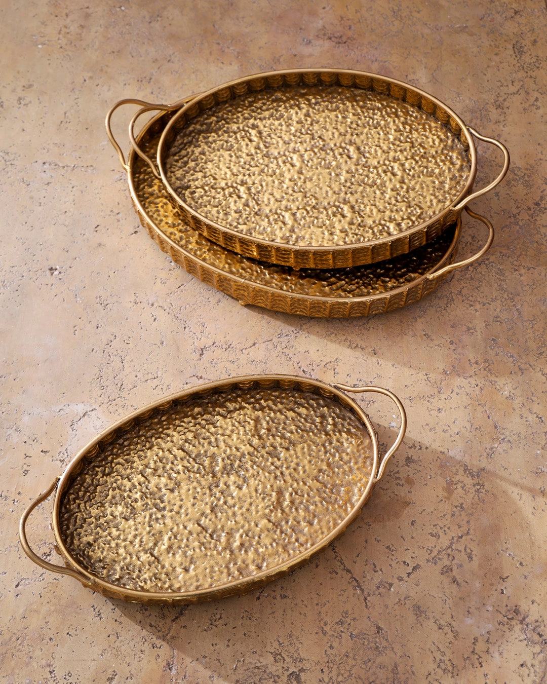Gold Hammered Serving Tray - Small