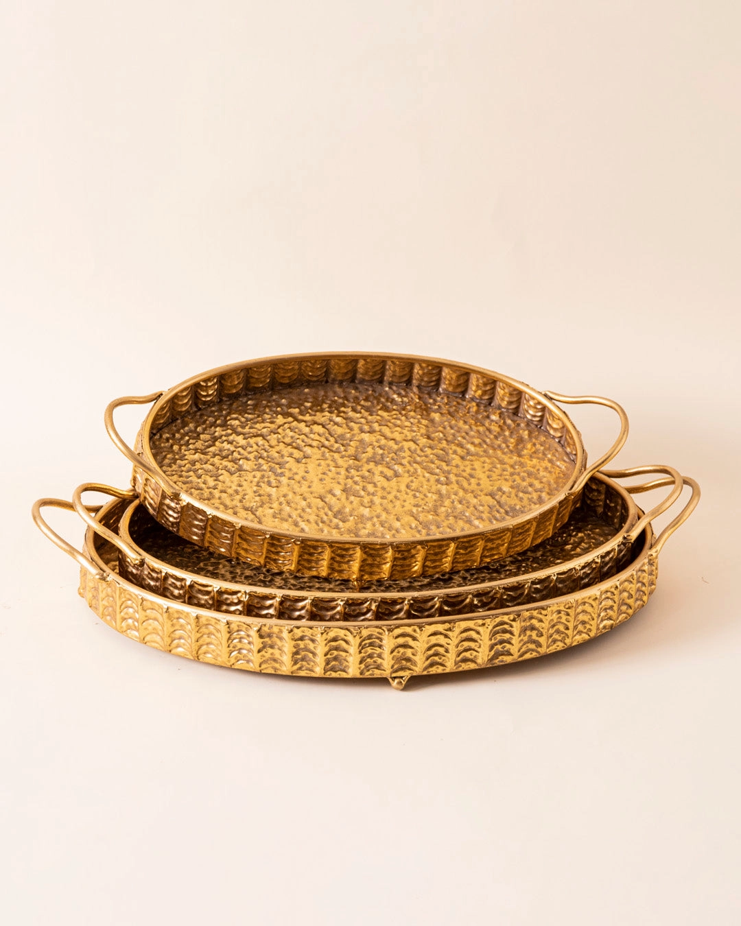 Gold Hammered Serving Tray - Small