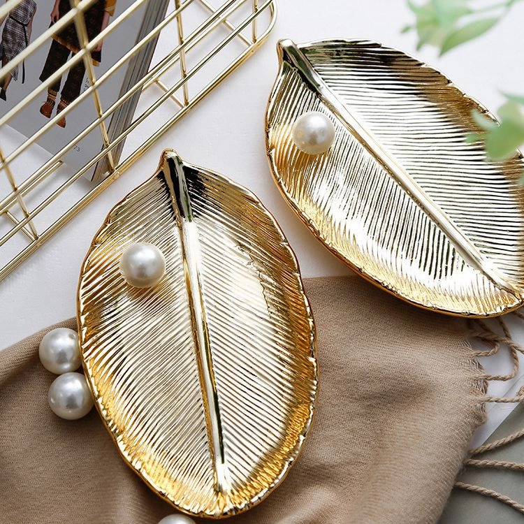 Gold Leaf Jewellery Dishhome decoration ,modern home decor 