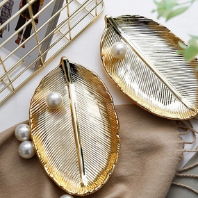Gold Leaf Jewellery Dishhome decoration ,modern home decor 
