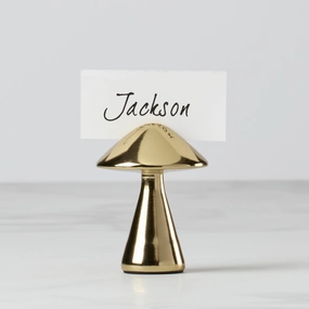 Gold Mushroom Placecard Holdermodern kitchen decor ,kitchen dinner set ,dinnerware 