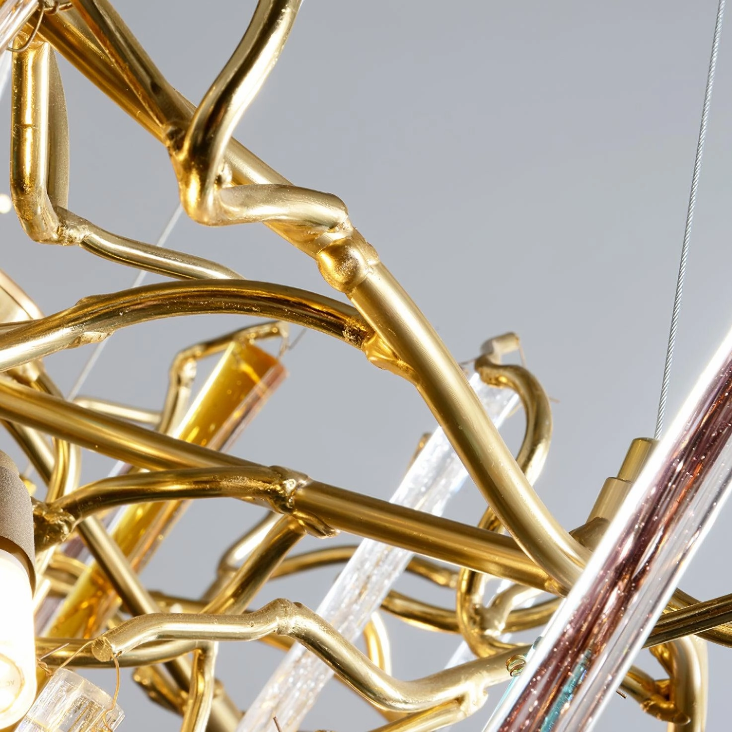 Gold Round Teardrop Chandelier