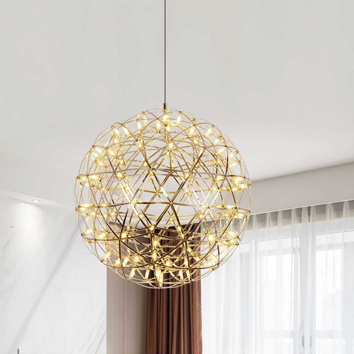 Gold Spark Ball Pendant Light