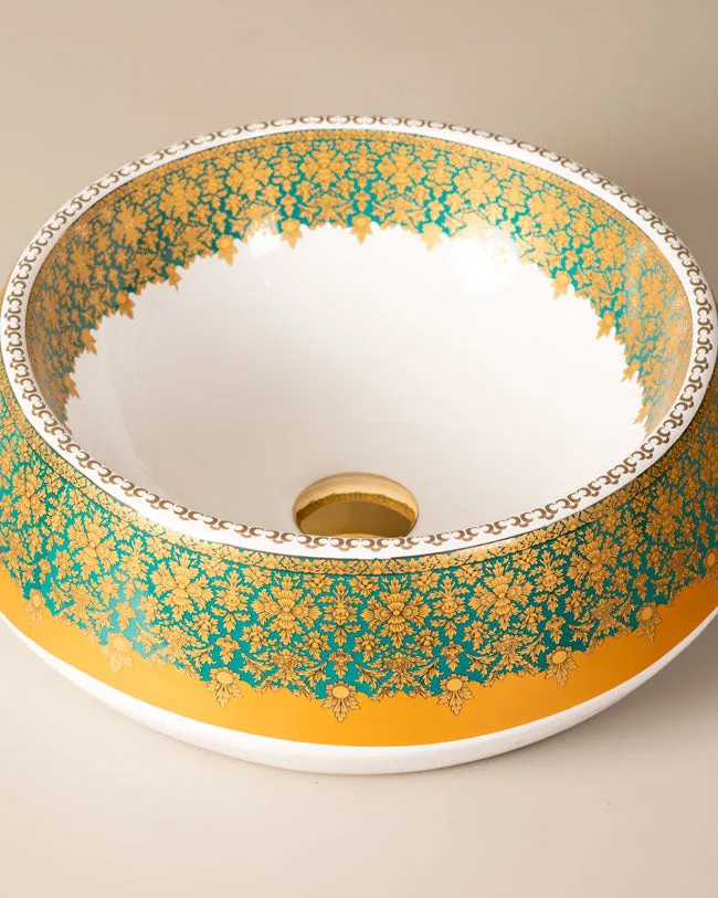 Golden Porcelain Countertop Basin