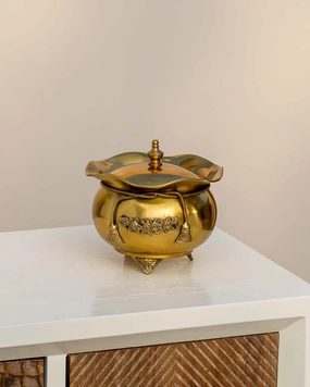 Golden Brass Rasgulla Handi - 8"modern kitchen decor ,kitchen dinner set ,dinnerware 