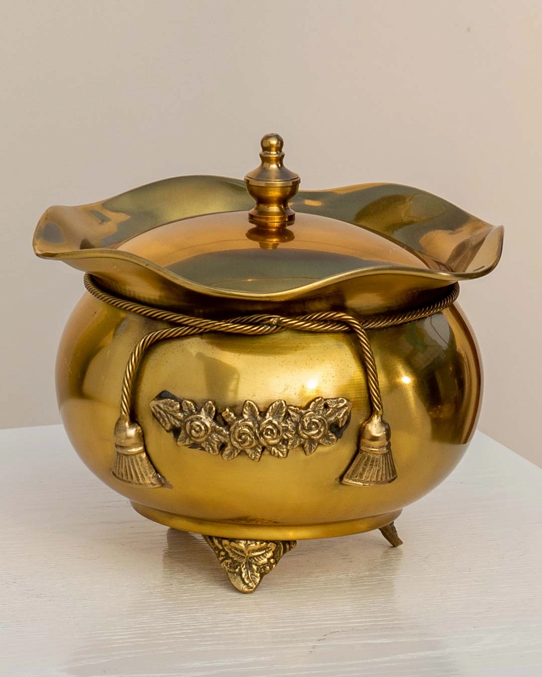 Golden Brass Rasgulla Handi - 8"