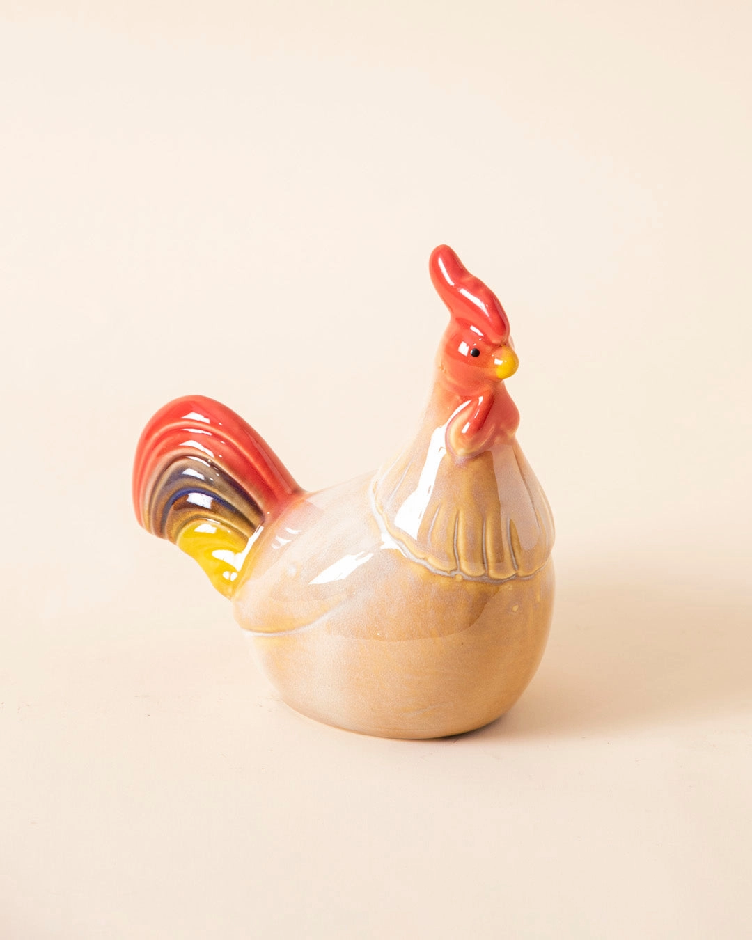 Golden Couple Rooster Figurines