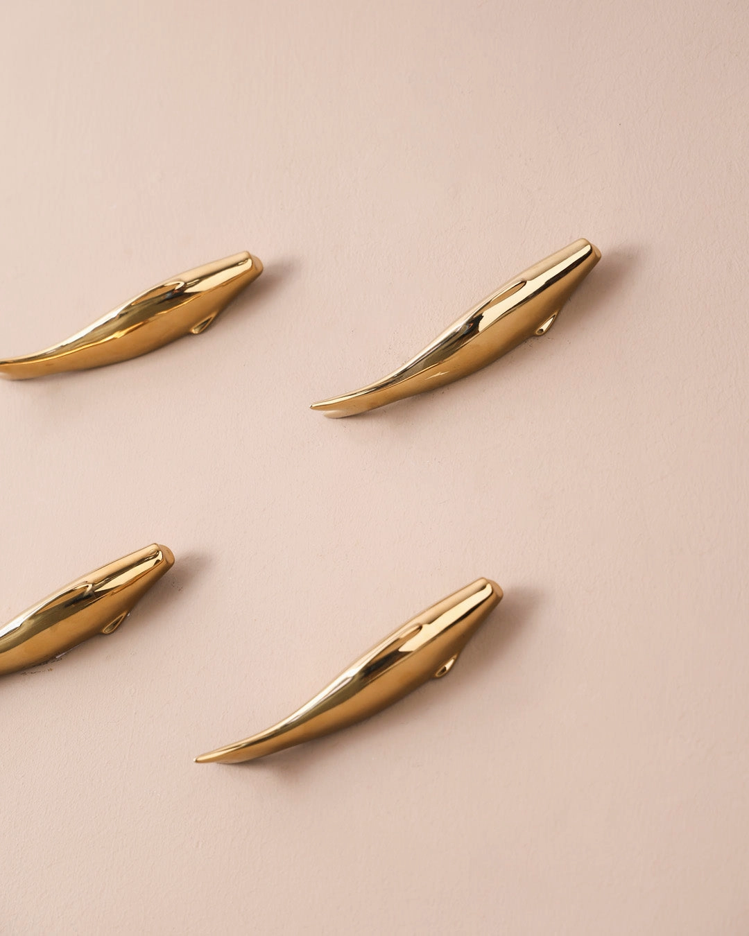 Golden Fish Decorative Wall Mount - Set Of 6 (Right)
