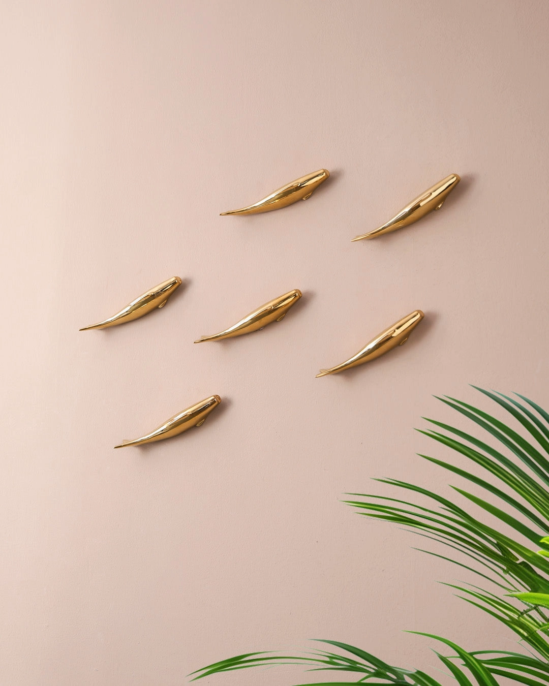 Golden Fish Decorative Wall Mount - Set Of 6 (Right)nordic style wall decor