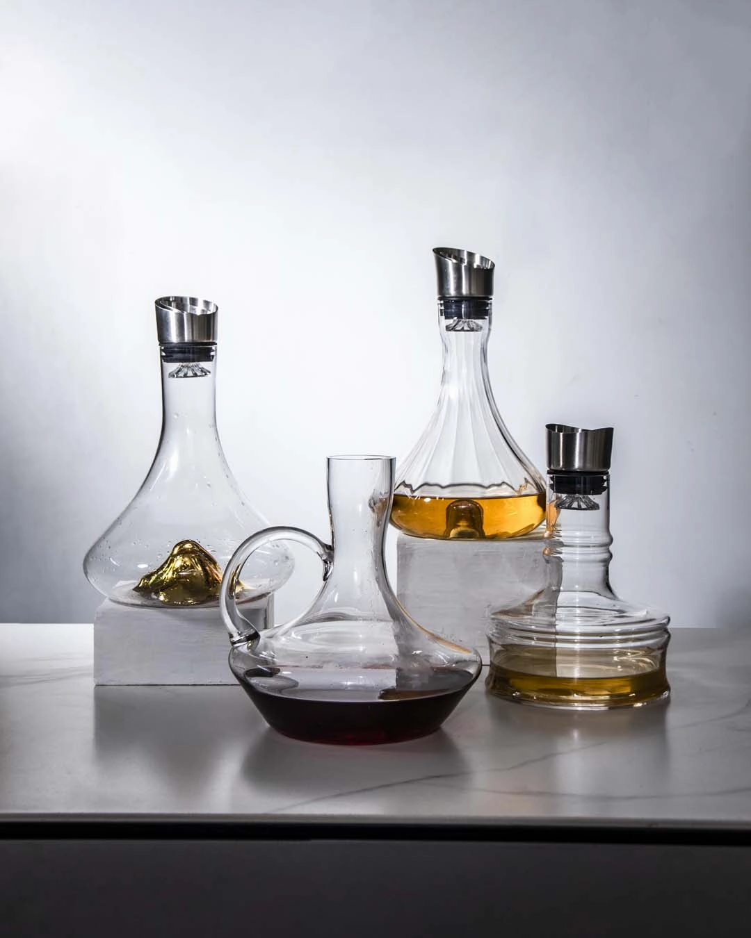 Golden Iceberg Whiskey Glass Decanter