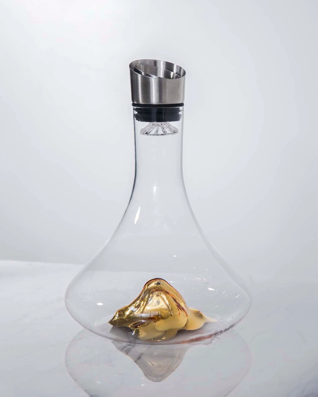 Golden Iceberg Whiskey Glass Decanter