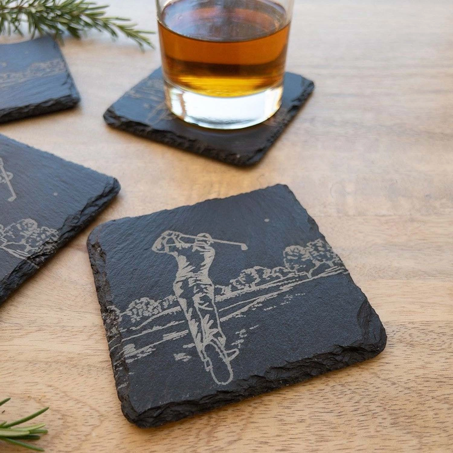 Golf Slate Coasters - Set 4