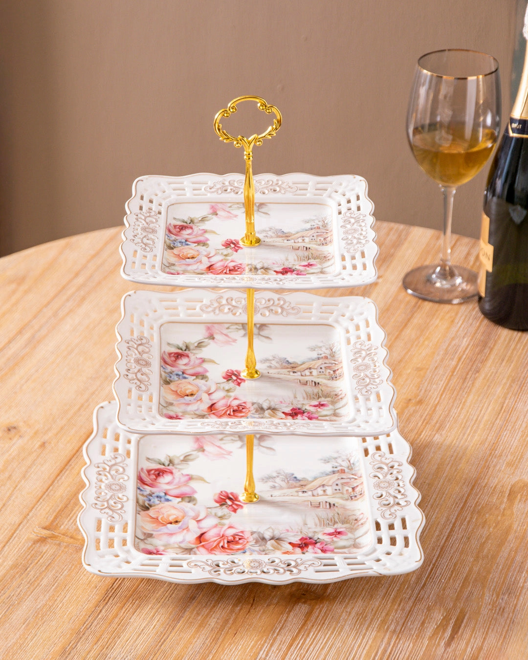 Graceful Rose 3-tier Cake Stand