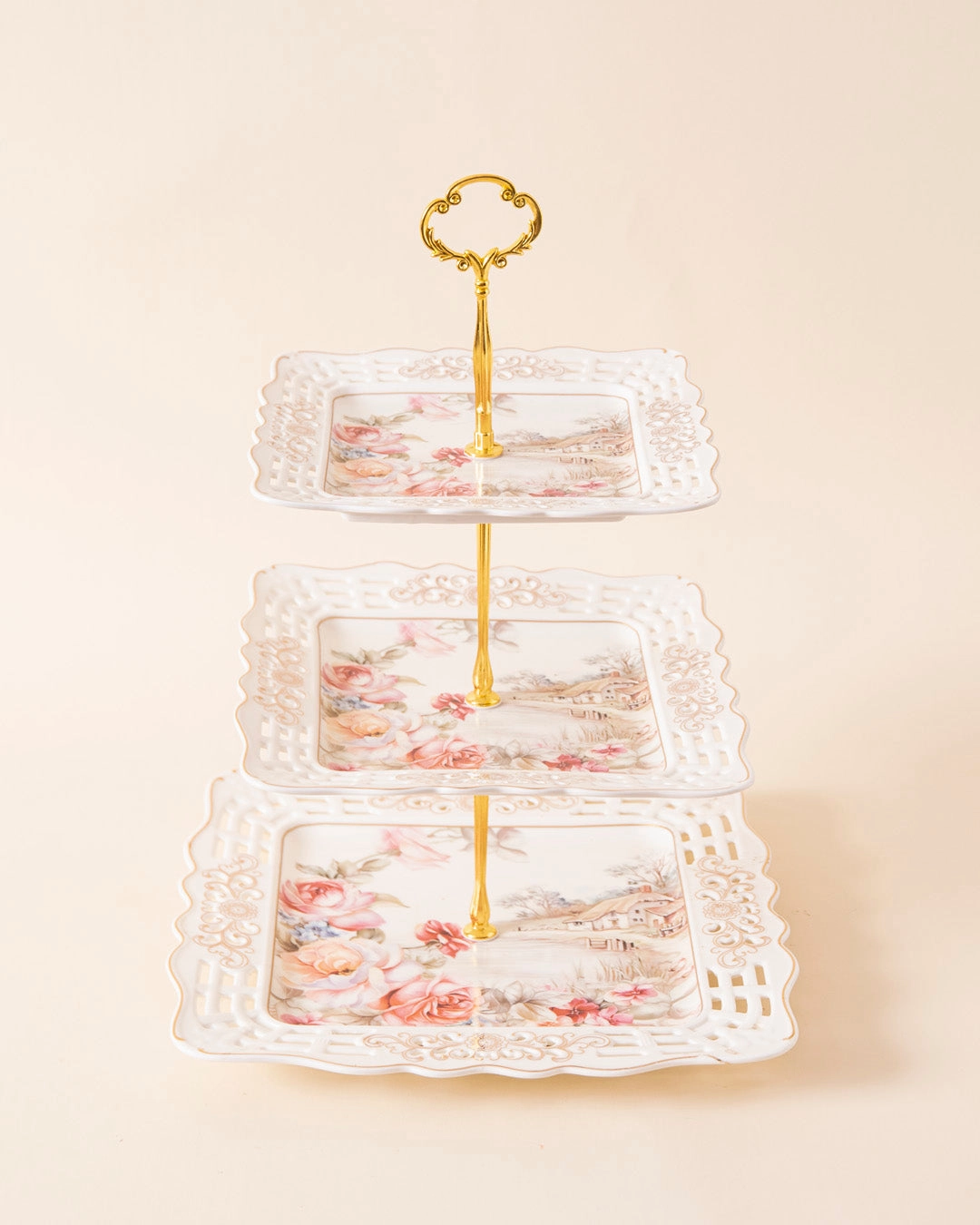 Graceful Rose 3-tier Cake Stand