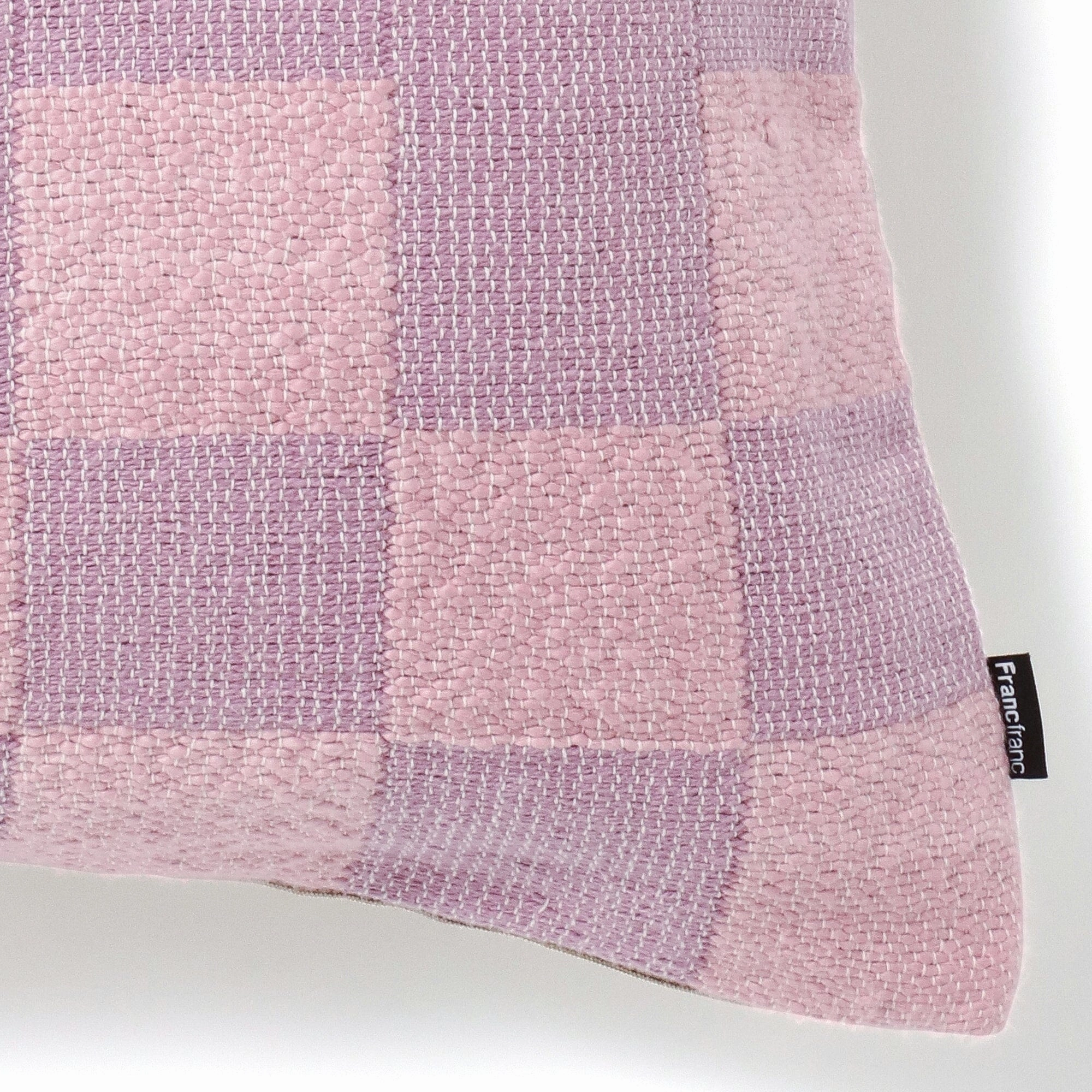 Grada Check Cushion Cover 450 x 450  Purple x Pink