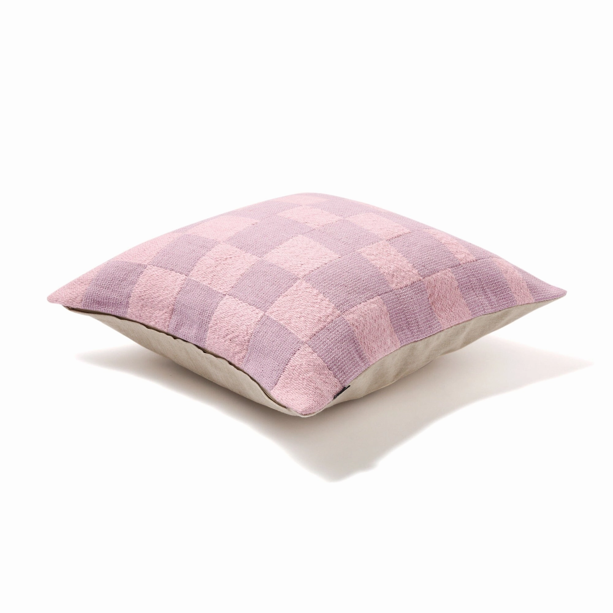 Grada Check Cushion Cover 450 x 450  Purple x Pink