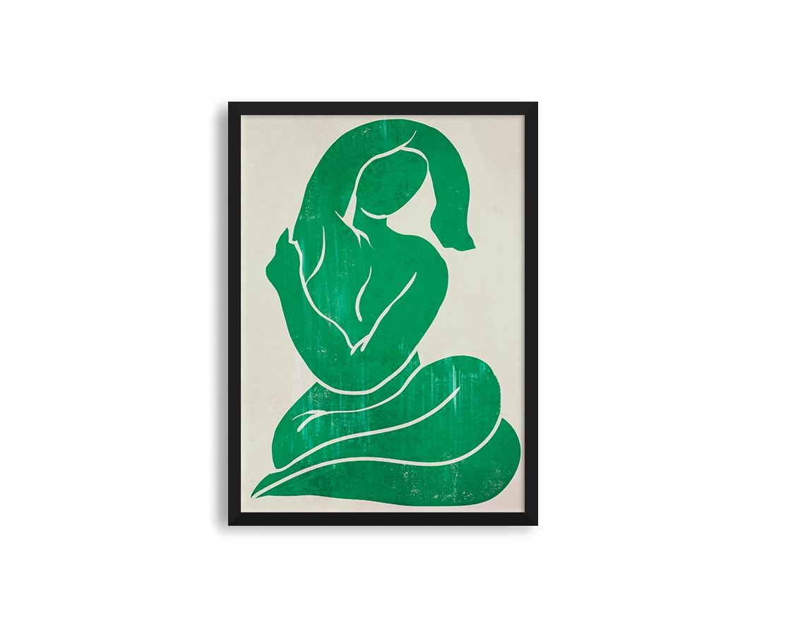 Green Figure Print 1modern abstract painting decor