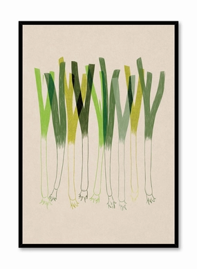 Green Onion Block Print, Posterpop culture themed posters