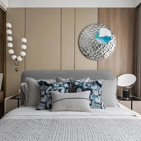 Grey And Blue Agate Pattern Bed Cushion Sethome decoration ,modern home decor 