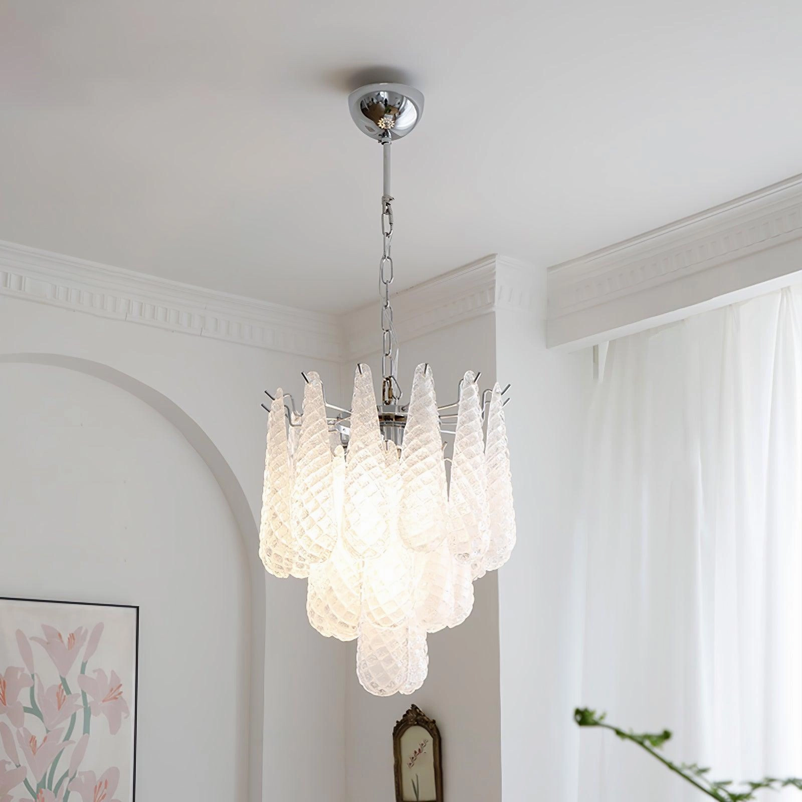 Grid Glass Waterfall Chandelier