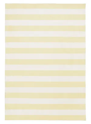 Griselda Yellow Cream Stripe Washable Rugmodern color block patchwork rug