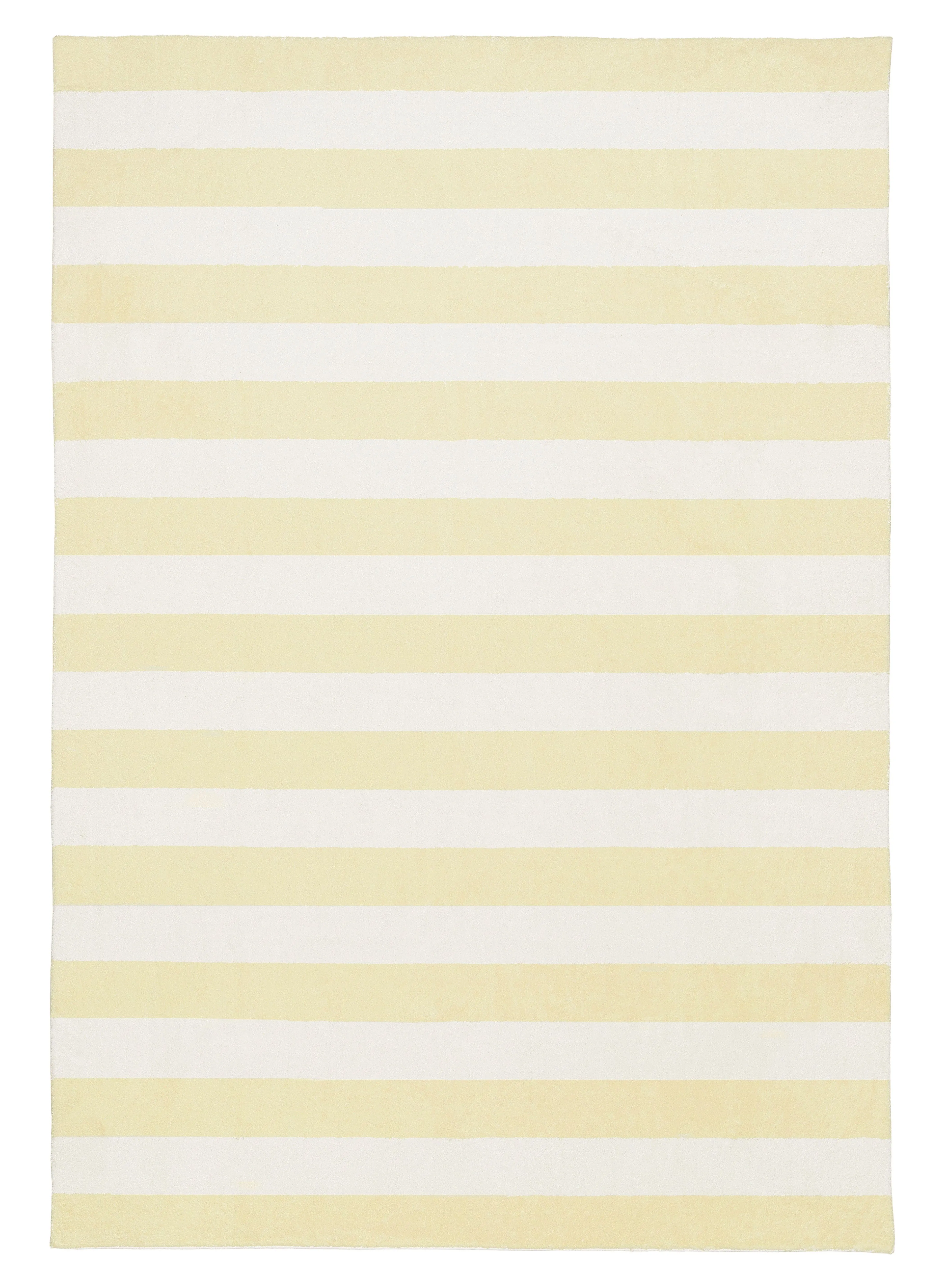 Griselda Yellow Cream Stripe Washable Rugmodern color block patchwork rug