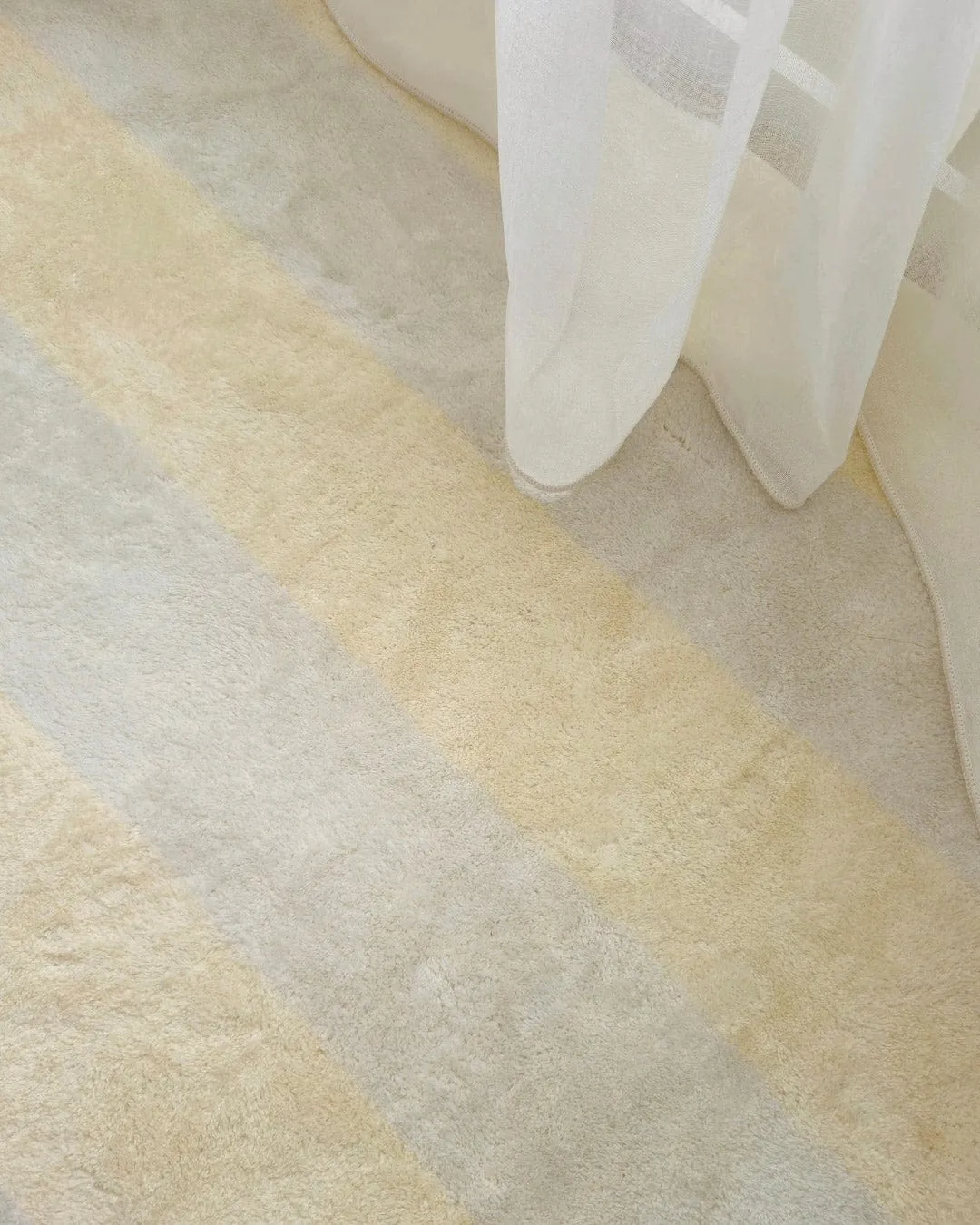 Griselda Yellow Cream Stripe Washable Rug