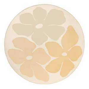 Gwen Yellow Flowers Rollie Pollie Round Playmatmodern color block patchwork rug