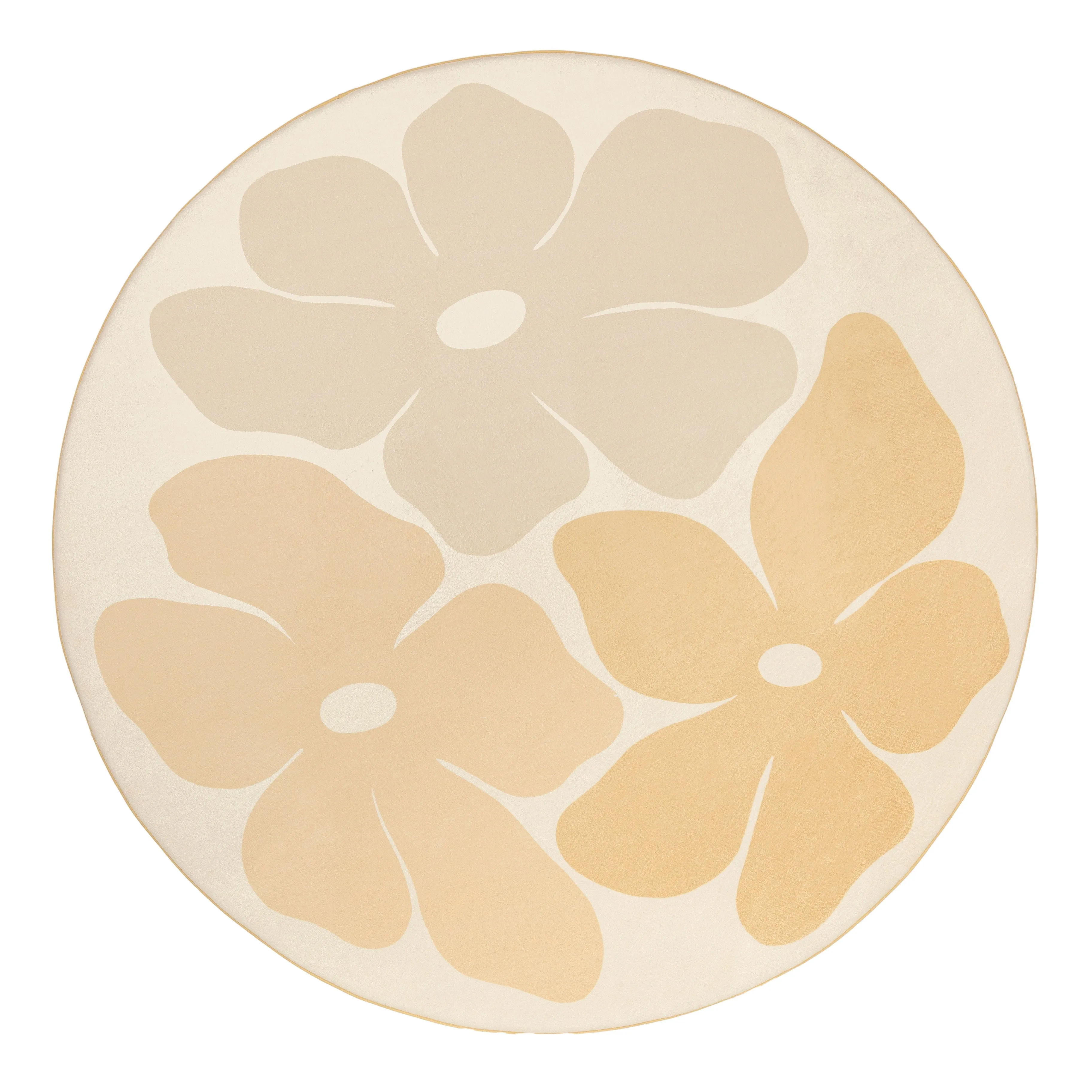Gwen Yellow Flowers Rollie Pollie Round Playmatmodern color block patchwork rug