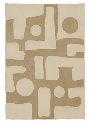 Hadessa Textured Geometric Neutral Washable Rugmodern color block patchwork rug