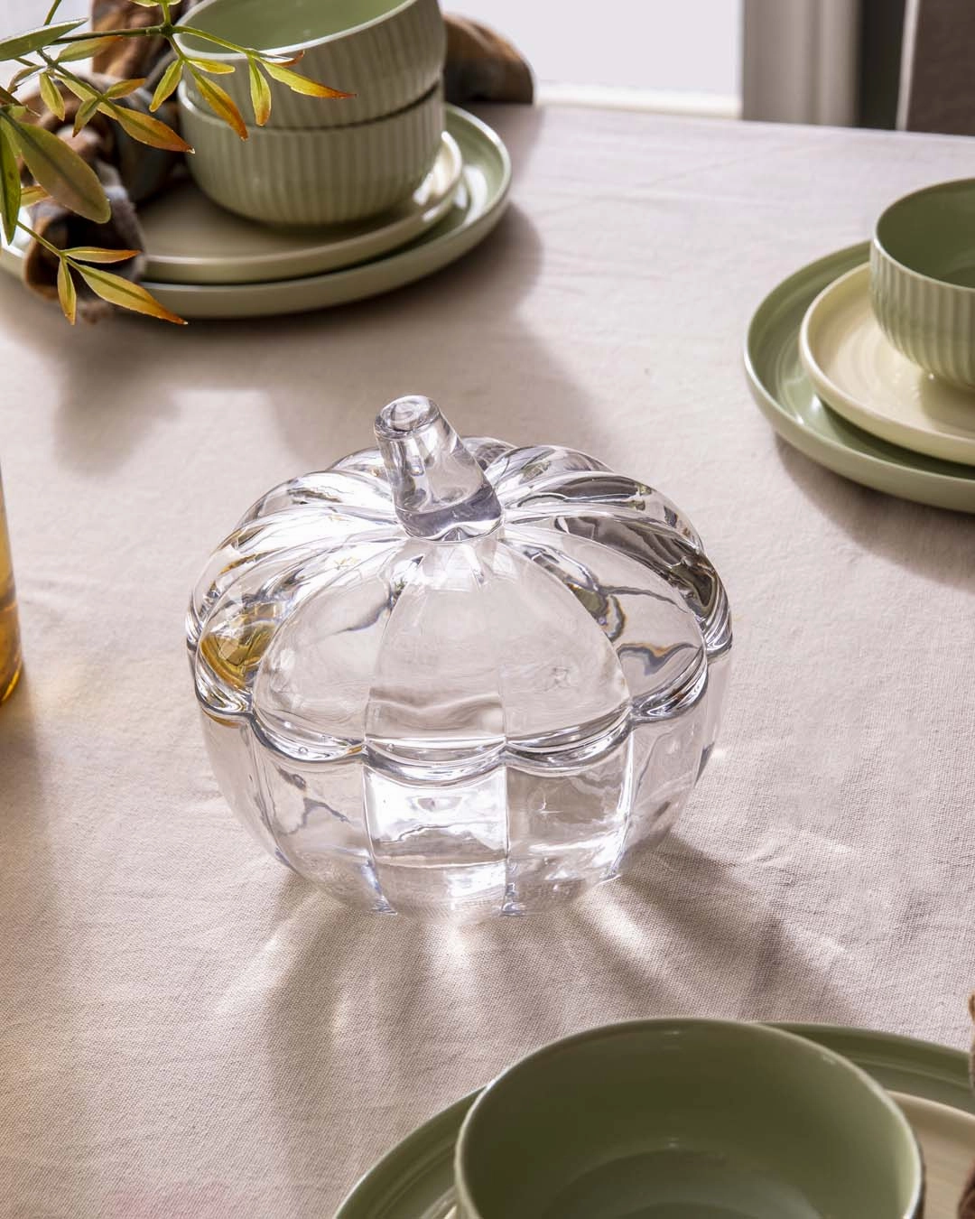 Halloween Pumpkin Glass Buffet Jar