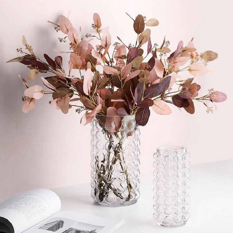 Hand-Blown Spotted Clear Glass Vasehome decoration ,modern home decor 