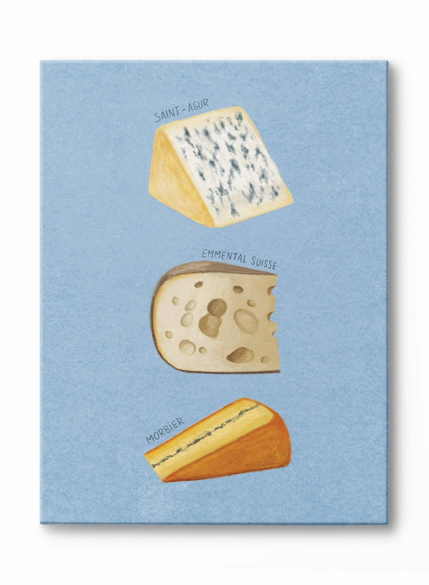 Hand Drawn Cheeses 1, Canvasindoor decorative canvas print