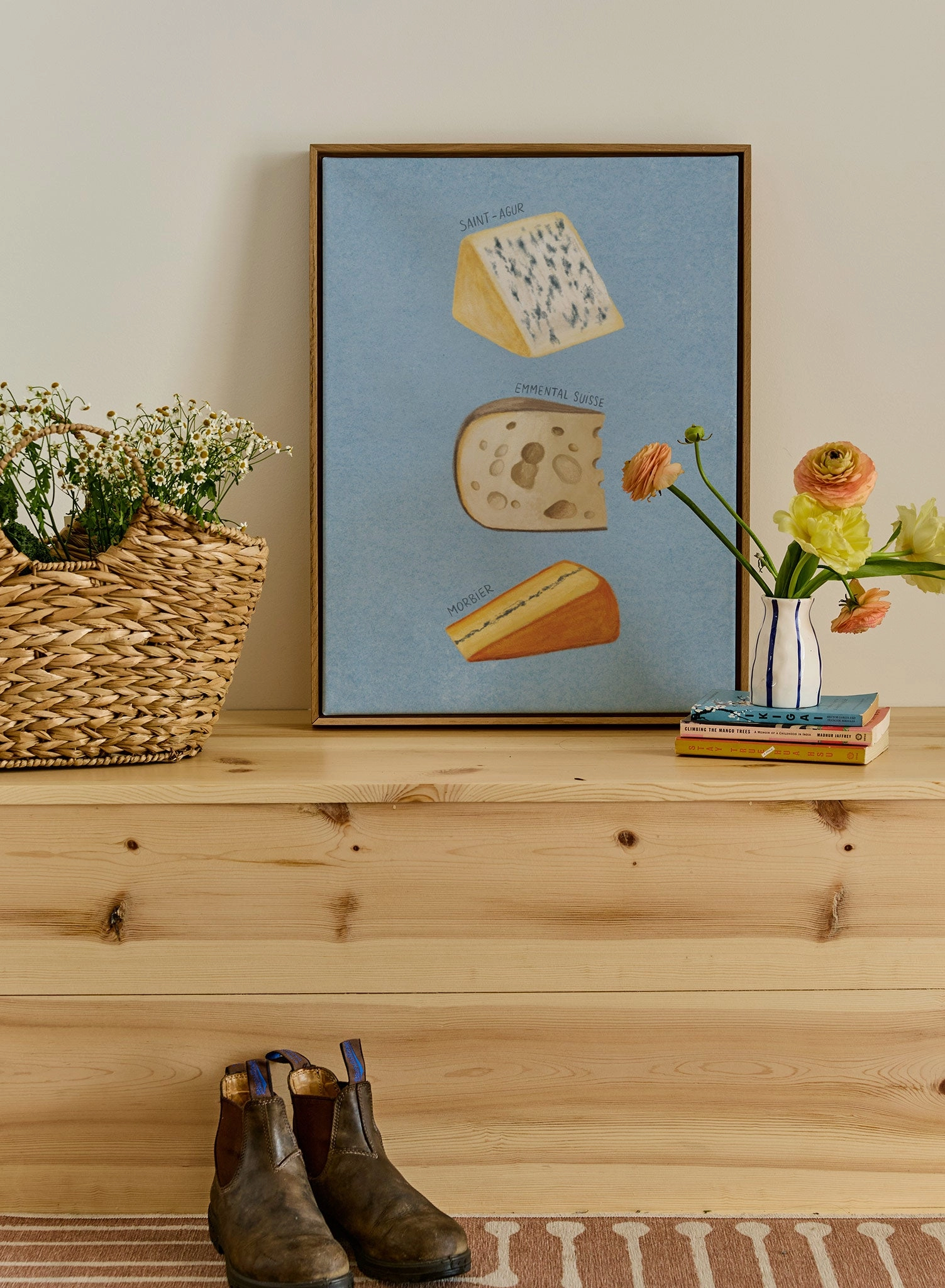 Hand Drawn Cheeses 1, Canvas
