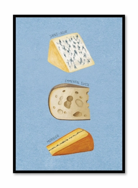 Hand Drawn Cheeses 1, Posterpop culture themed posters