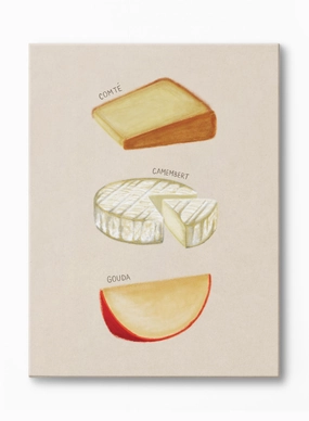 Hand Drawn Cheeses 2, Canvasindoor decorative canvas print