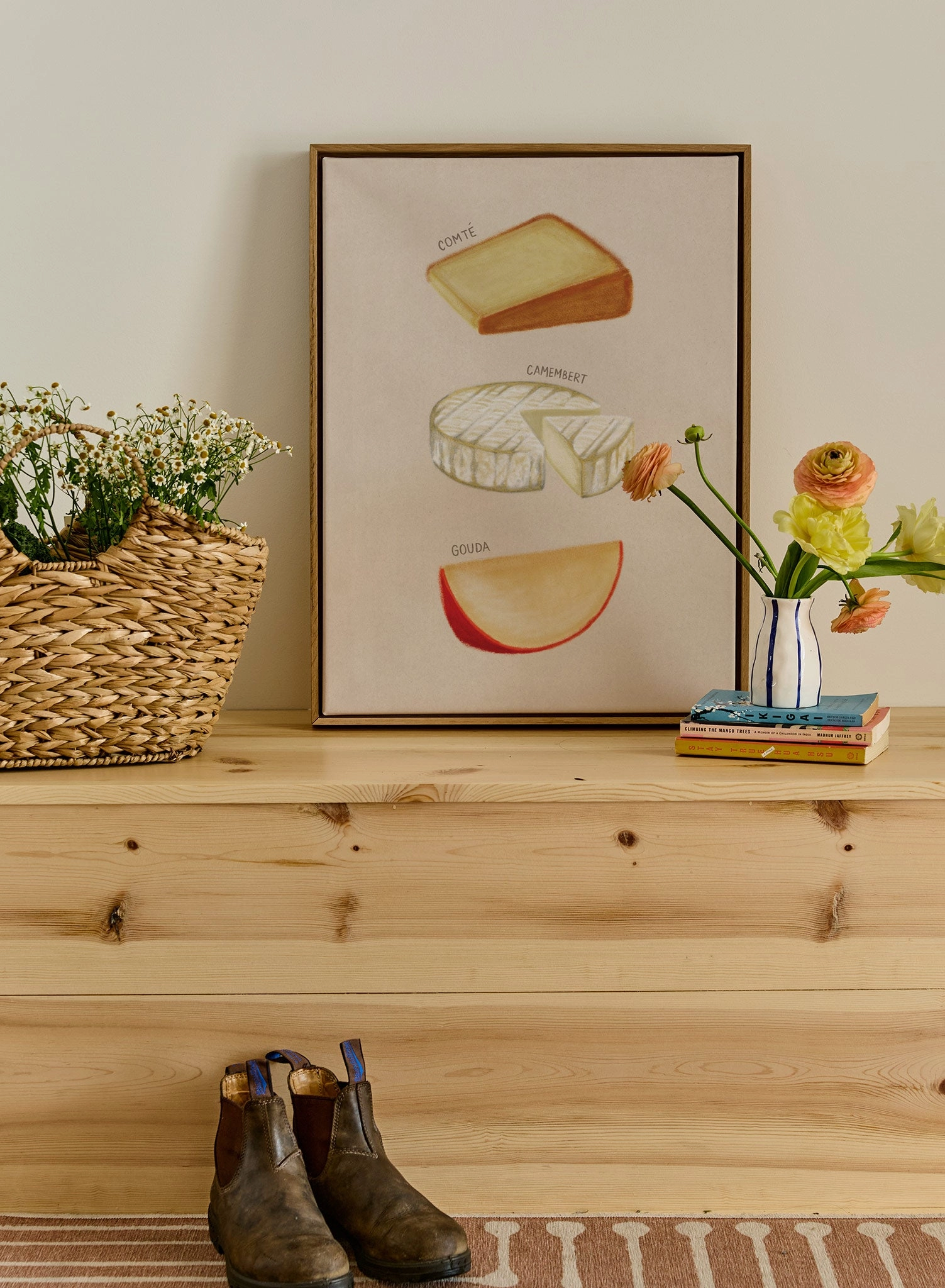 Hand Drawn Cheeses 2, Canvas