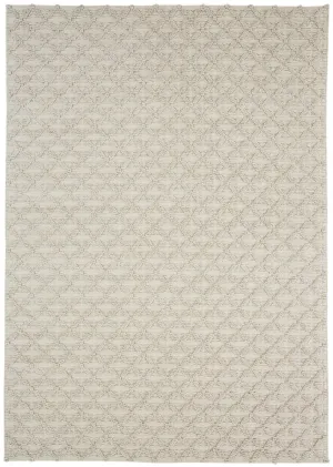 Hanna Ivory Leaflets Wool Blend Rugmodern color block patchwork rug